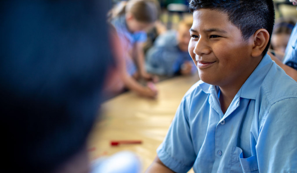 Student in classroom primary