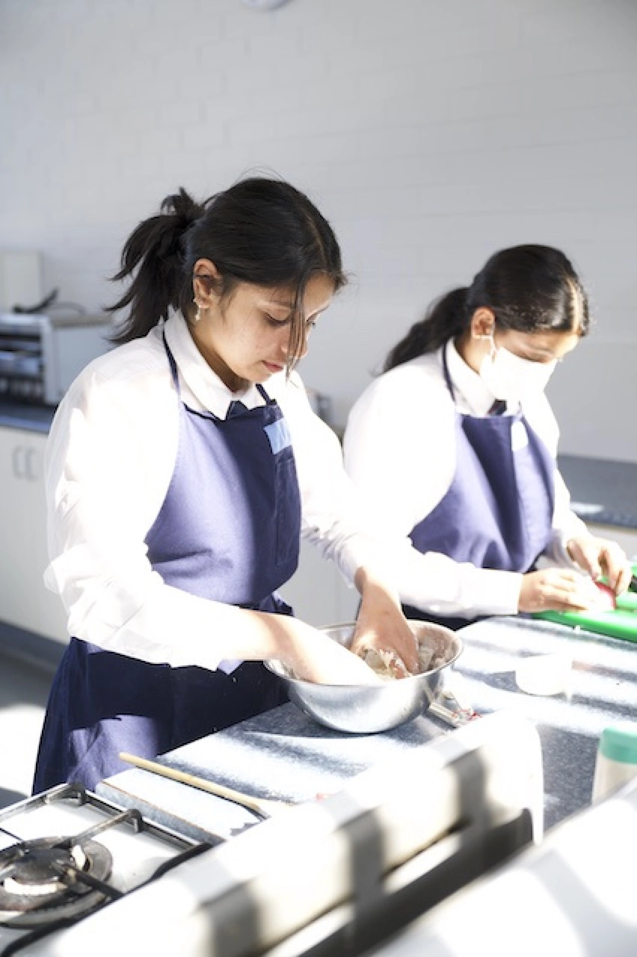 Secondary girls cooking