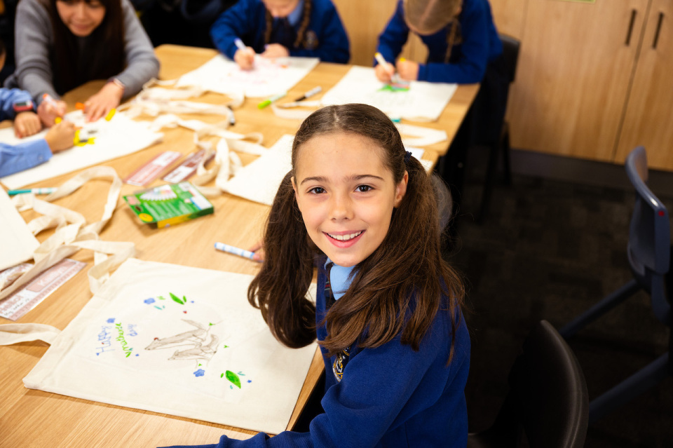 Primary Student studying