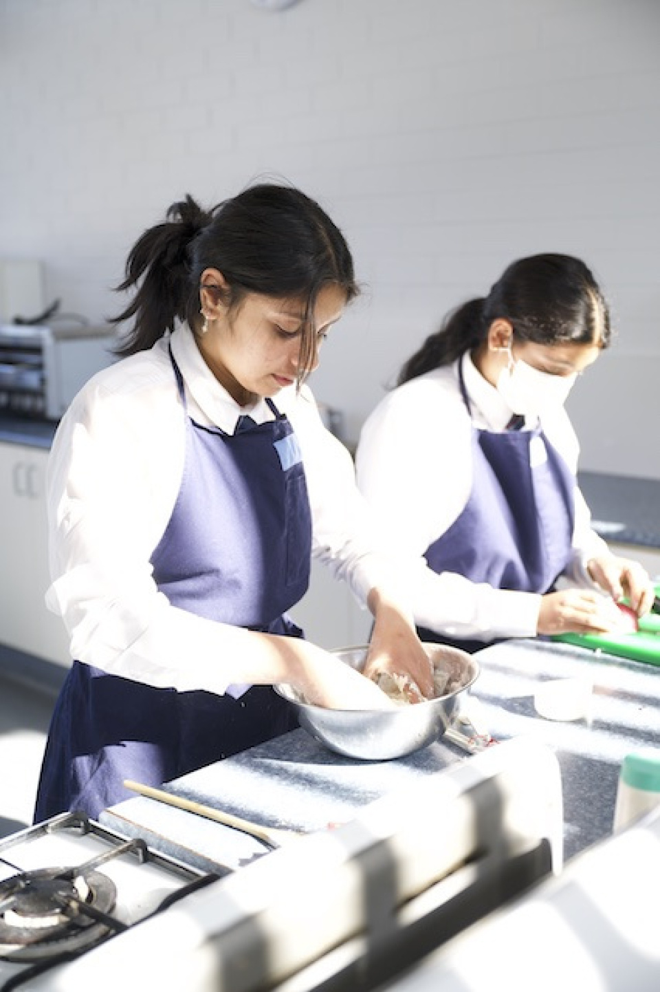 Secondary girls cooking
