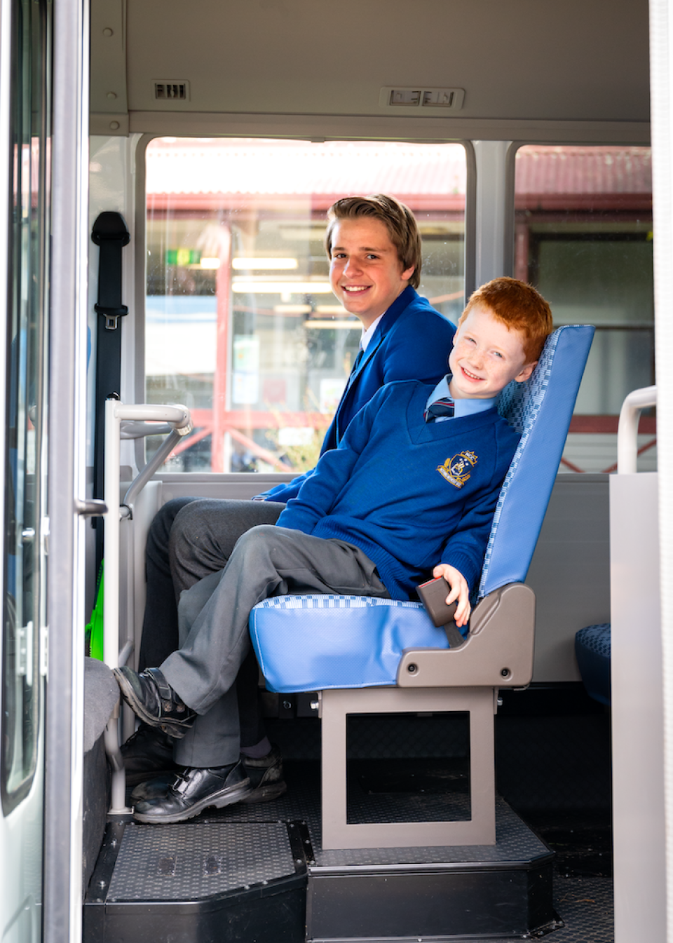 Two students on bus