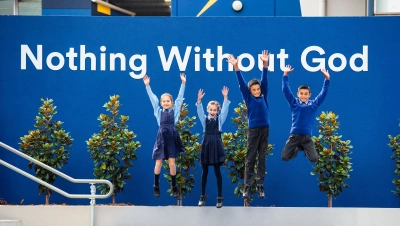 Nothing without god kids jumping