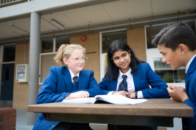 Secondary Students studying